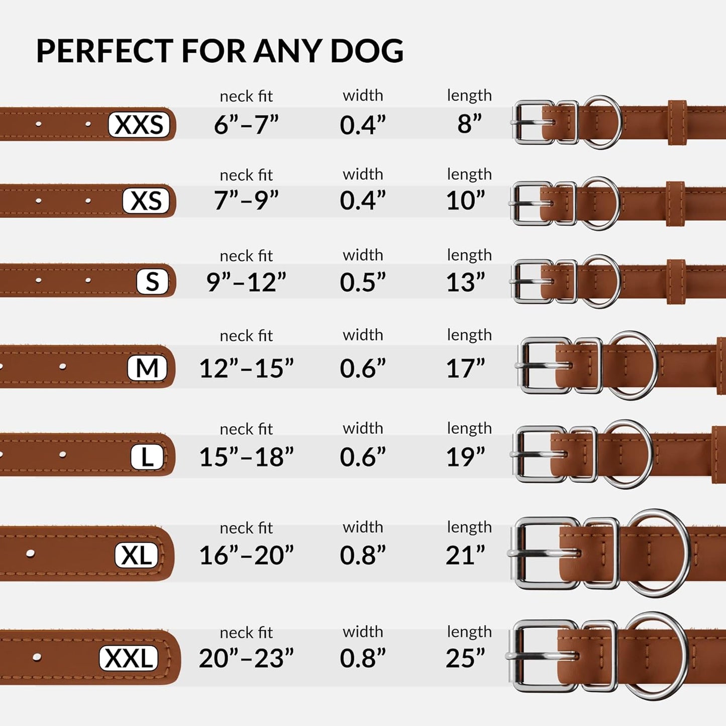 Rolled Leather Dog Collar, Soft Padded round Puppy Collar, Handmade Genuine Leather Collar Dog Small Large Cat Collars 13 Colors (8-11 Inch, Cinnamon Textured)