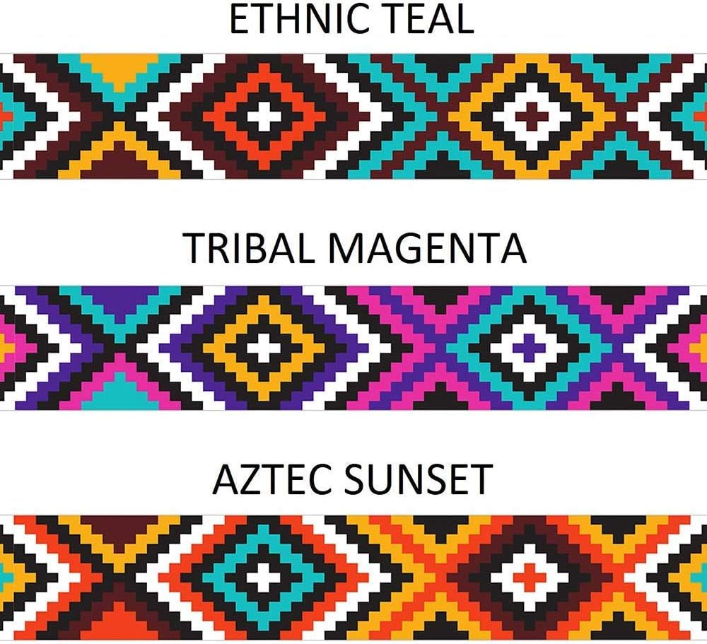 Aztec Martingale Collars for Dogs Heavy Duty Tribal Pattern Safety Nylon Training Collar Large Medium Small (Ethnic Teal, M, Neck Size 12"-17")