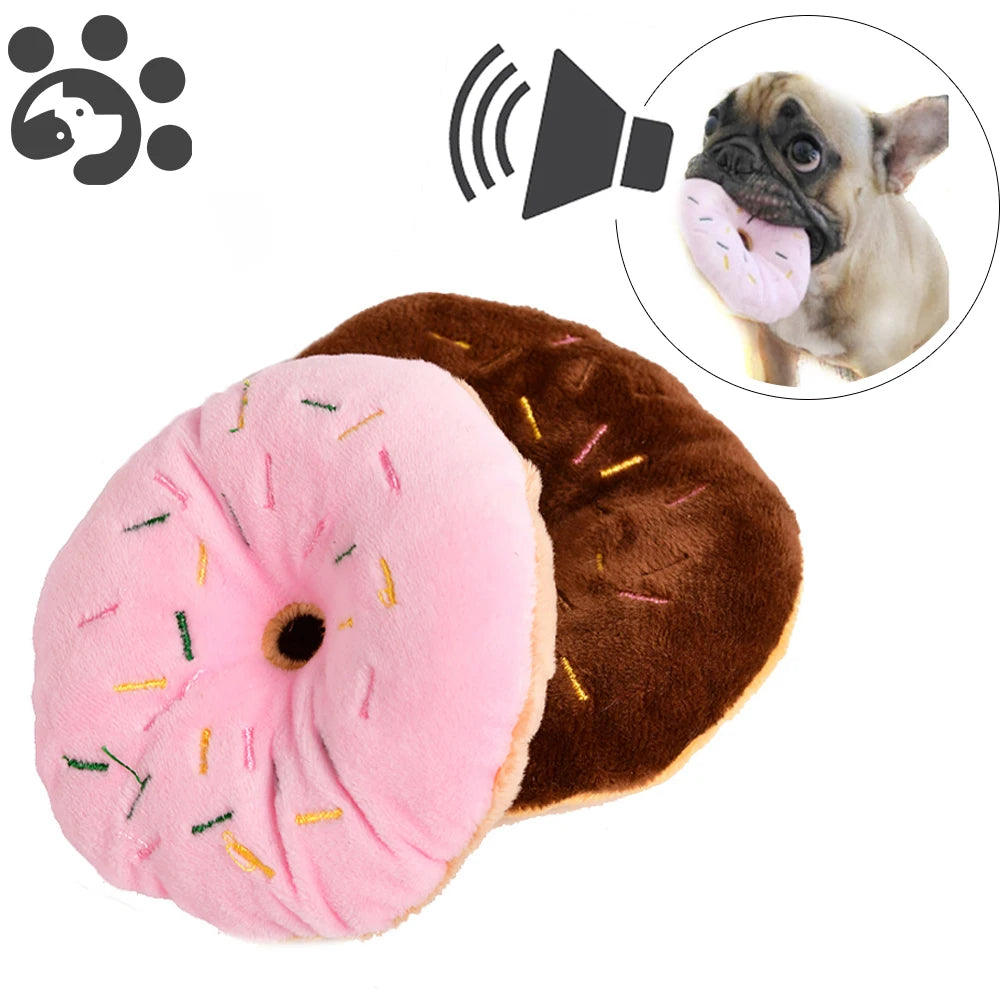 Donuts Toys for Pet Cats Dogs Squeaker Plush Toysdurable Dog Products Squeak Toys for Small Dogs Puppy Pet Products TY0067