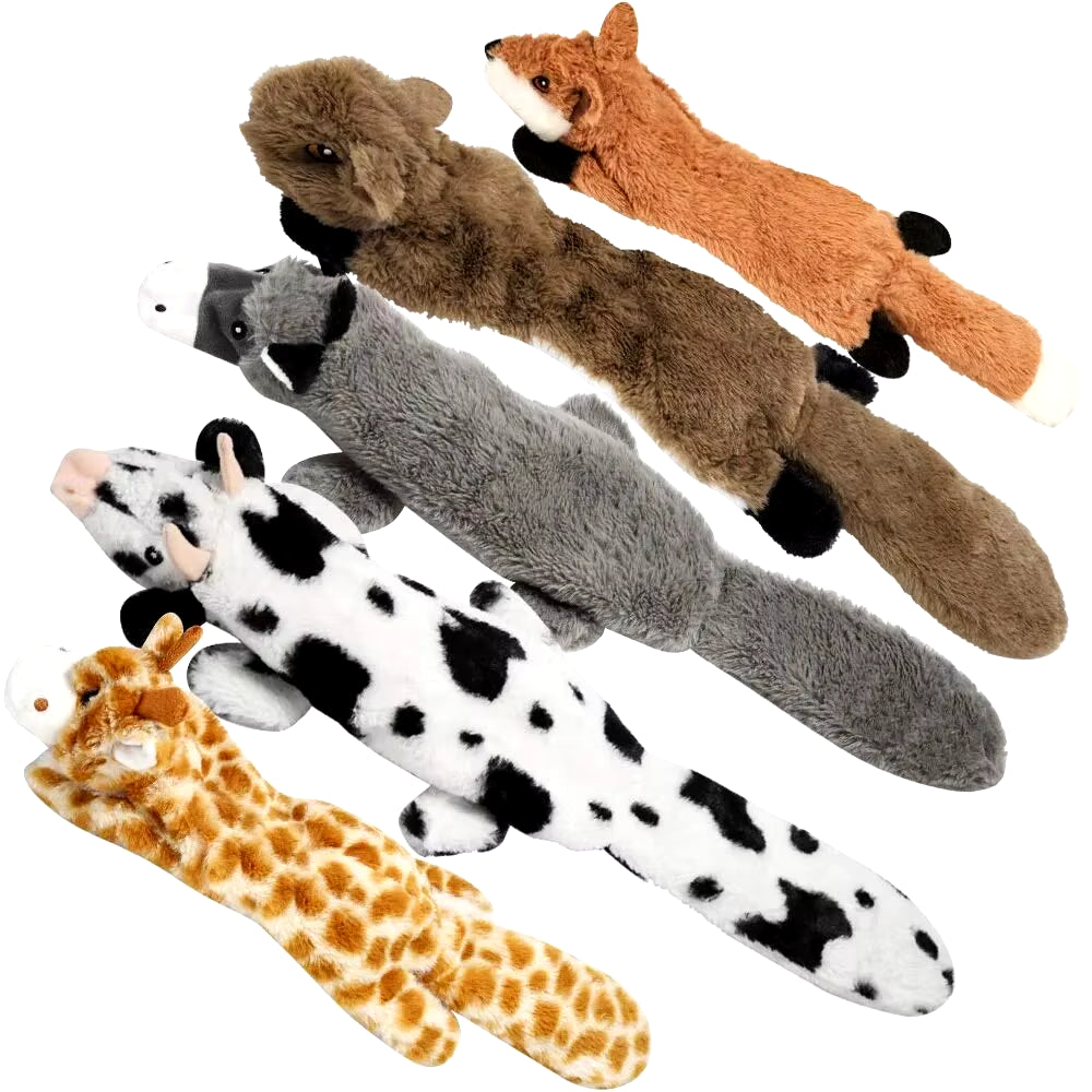 Dog Chew Toys Squeaker Squeaky Pet Dog Plush Toys Stuffingless Fox Fur Toys for Small Medium Large Dog Pets Supplies 1PC