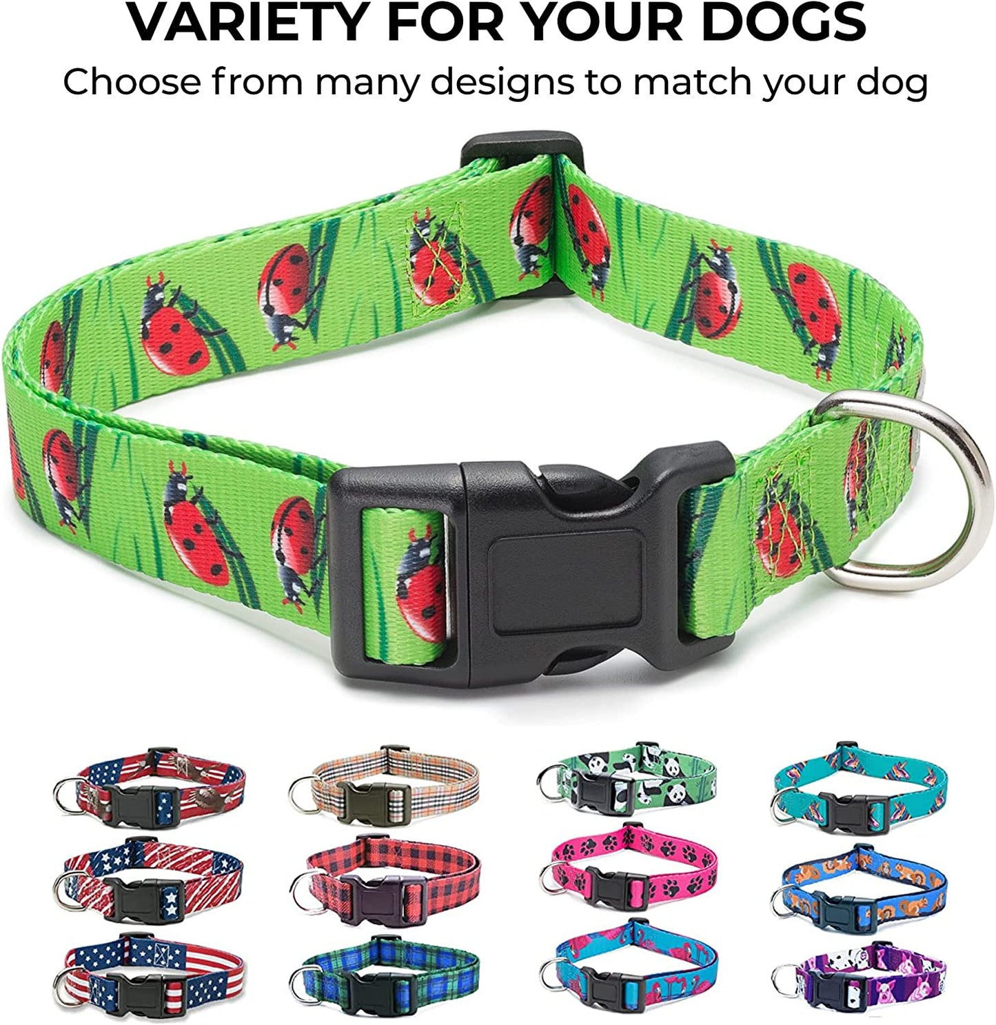 American Flag Dog Collar in 5 Different Sizes Classic (Medium)